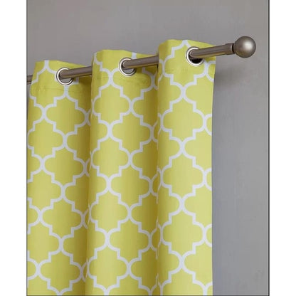 HLC.me Lattice Geometric Blackout Thermal Privacy Room Darkening Grommet Window Drapes Curtain Panels - Set of 2