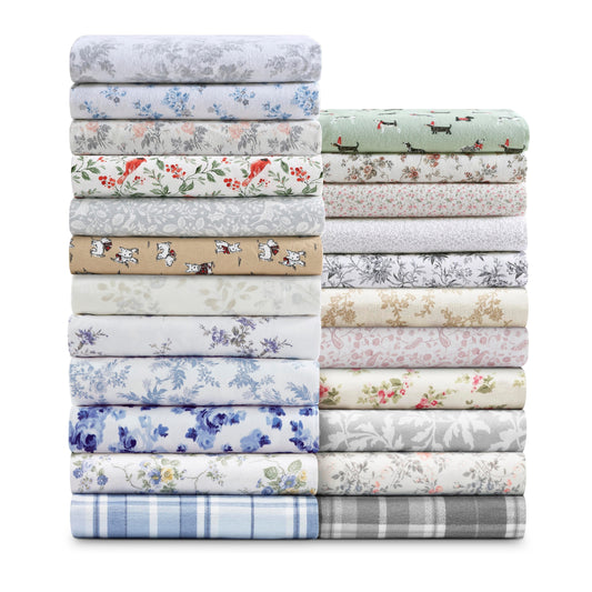 Laura Ashley Printed Cotton Flannel Sheet Set