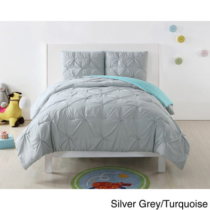 My World Pinch Pleat Solid Reversible Comforter Set
