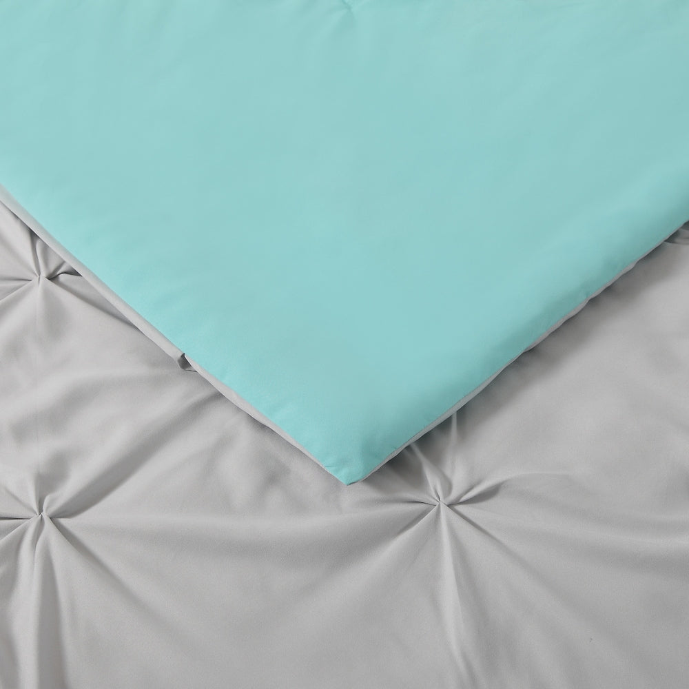 My World Pinch Pleat Solid Reversible Comforter Set