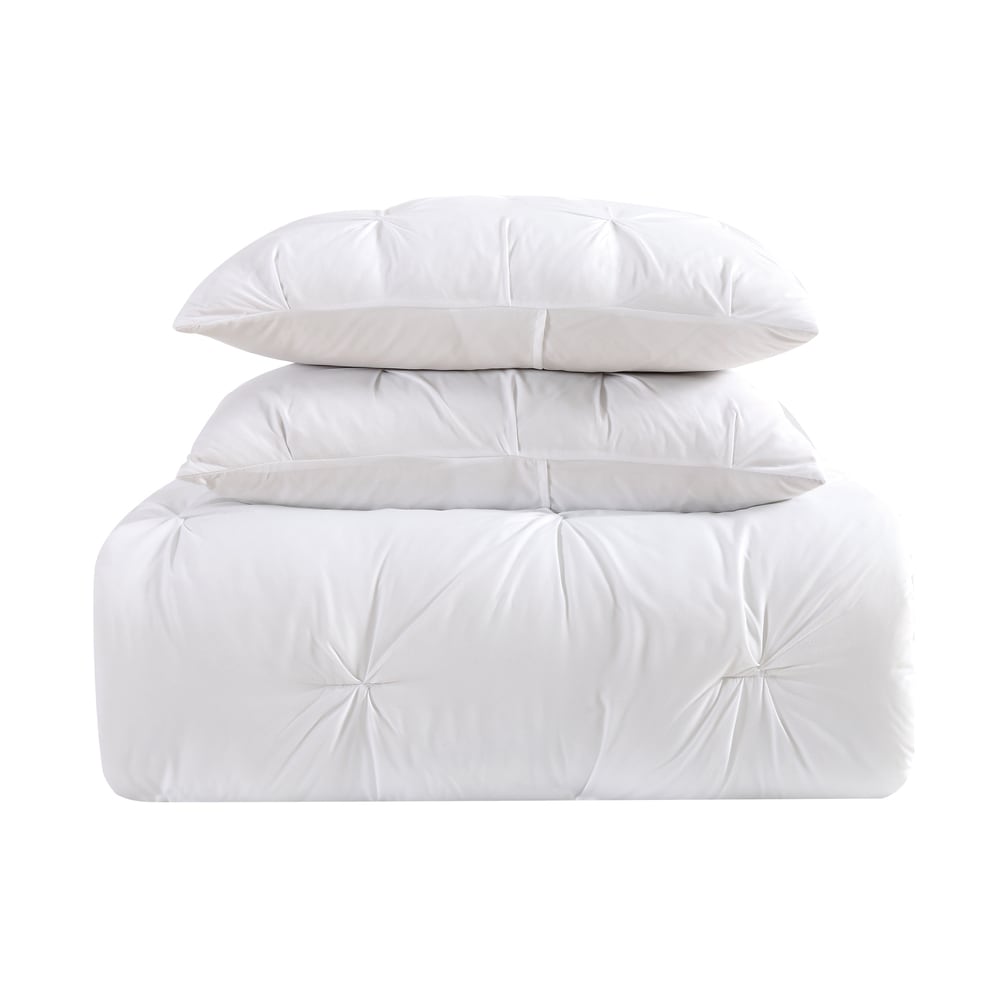 My World Pinch Pleat Solid Reversible Comforter Set