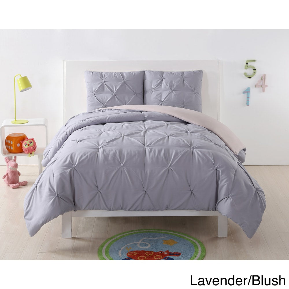 My World Pinch Pleat Solid Reversible Comforter Set