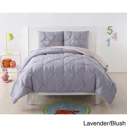 My World Pinch Pleat Solid Reversible Comforter Set