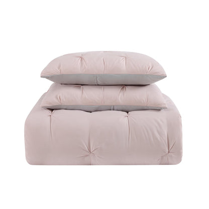 My World Pinch Pleat Solid Reversible Comforter Set