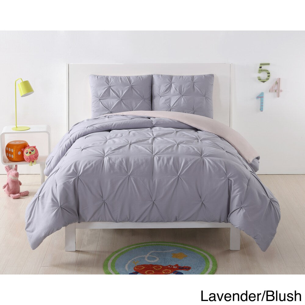 My World Pinch Pleat Solid 3-piece Duvet Set