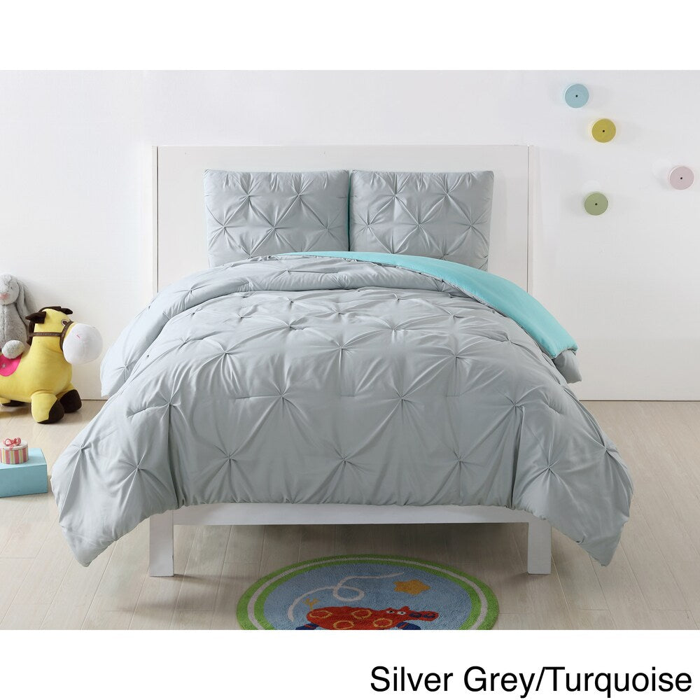 My World Pinch Pleat Solid 3-piece Duvet Set