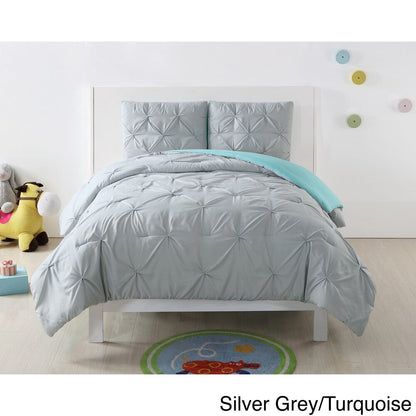 My World Pinch Pleat Solid 3-piece Duvet Set