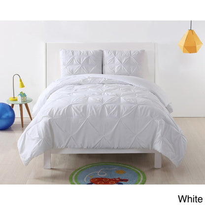 My World Pinch Pleat Solid 3-piece Duvet Set