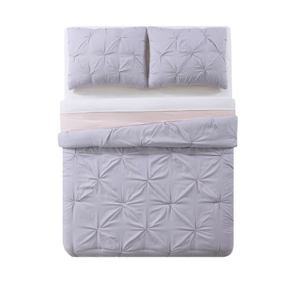 My World Pinch Pleat Solid 3-piece Duvet Set