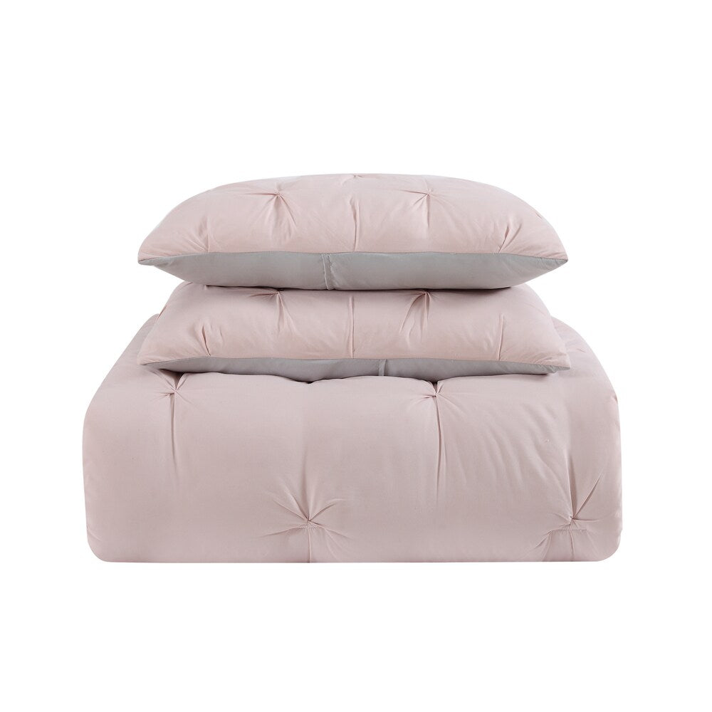 My World Pinch Pleat Solid 3-piece Duvet Set