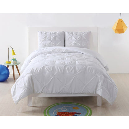 My World Pinch Pleat Solid 3-piece Duvet Set