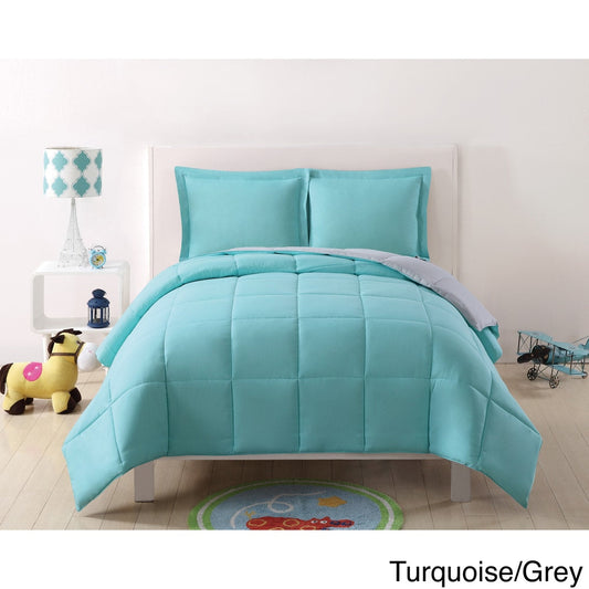 My World Solid Reversible 3-piece Comforter Set