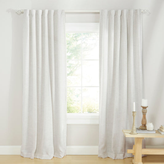 Lauren Ralph Lauren Herringbone 100% Blackout Back Tab/Rod Pocket Single Curtain Panel