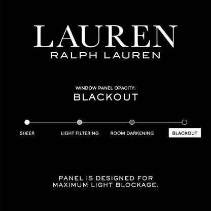Lauren Ralph Lauren Herringbone 100% Blackout Back Tab/Rod Pocket Single Curtain Panel