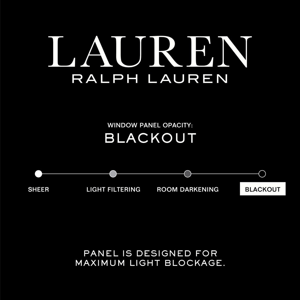 Lauren Ralph Lauren Sallie Blackout Back Tab/Rod Pocket Curtain Single Panel