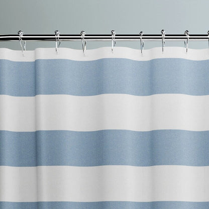 Lavelle Blue/White Stripe Fabric Shower Curtain
