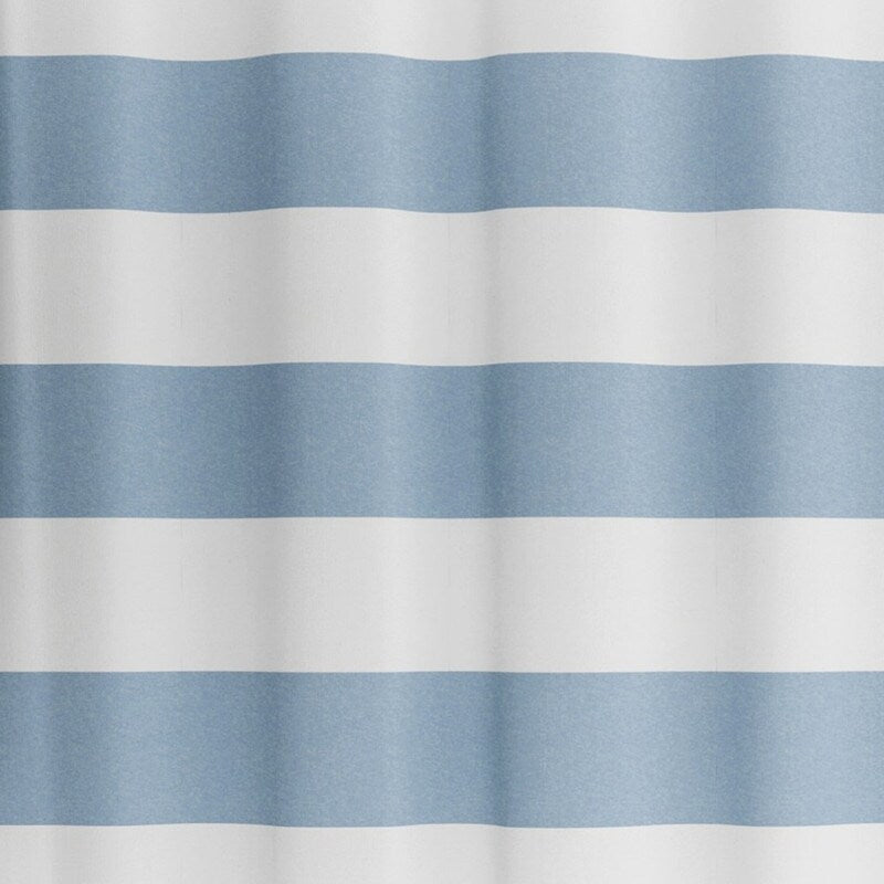 Lavelle Blue/White Stripe Fabric Shower Curtain