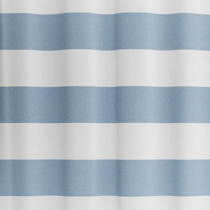 Lavelle Blue/White Stripe Fabric Shower Curtain