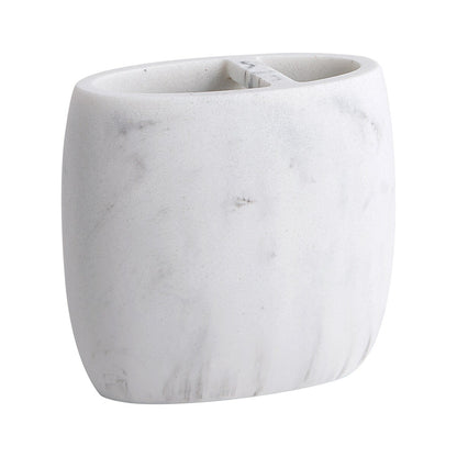 Legends Resin Toothbrush Holder - White/Black Marble - Toothbrush Holder