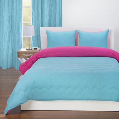 Lil' Sis Turqouise and Hot Pink Reversible Comforter set
