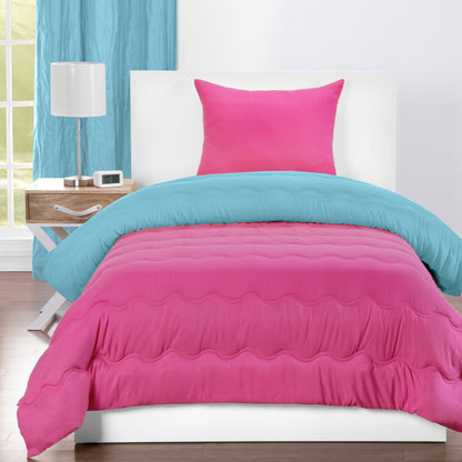 Lil' Sis Turqouise and Hot Pink Reversible Comforter set