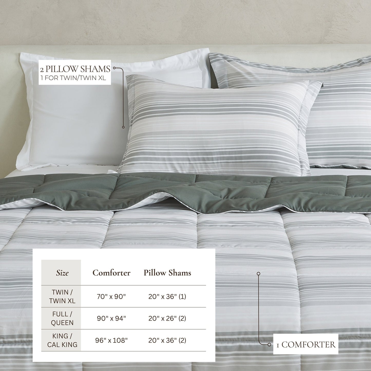 Linery & Co. All Season Down Alternative Reversible Comforter Set