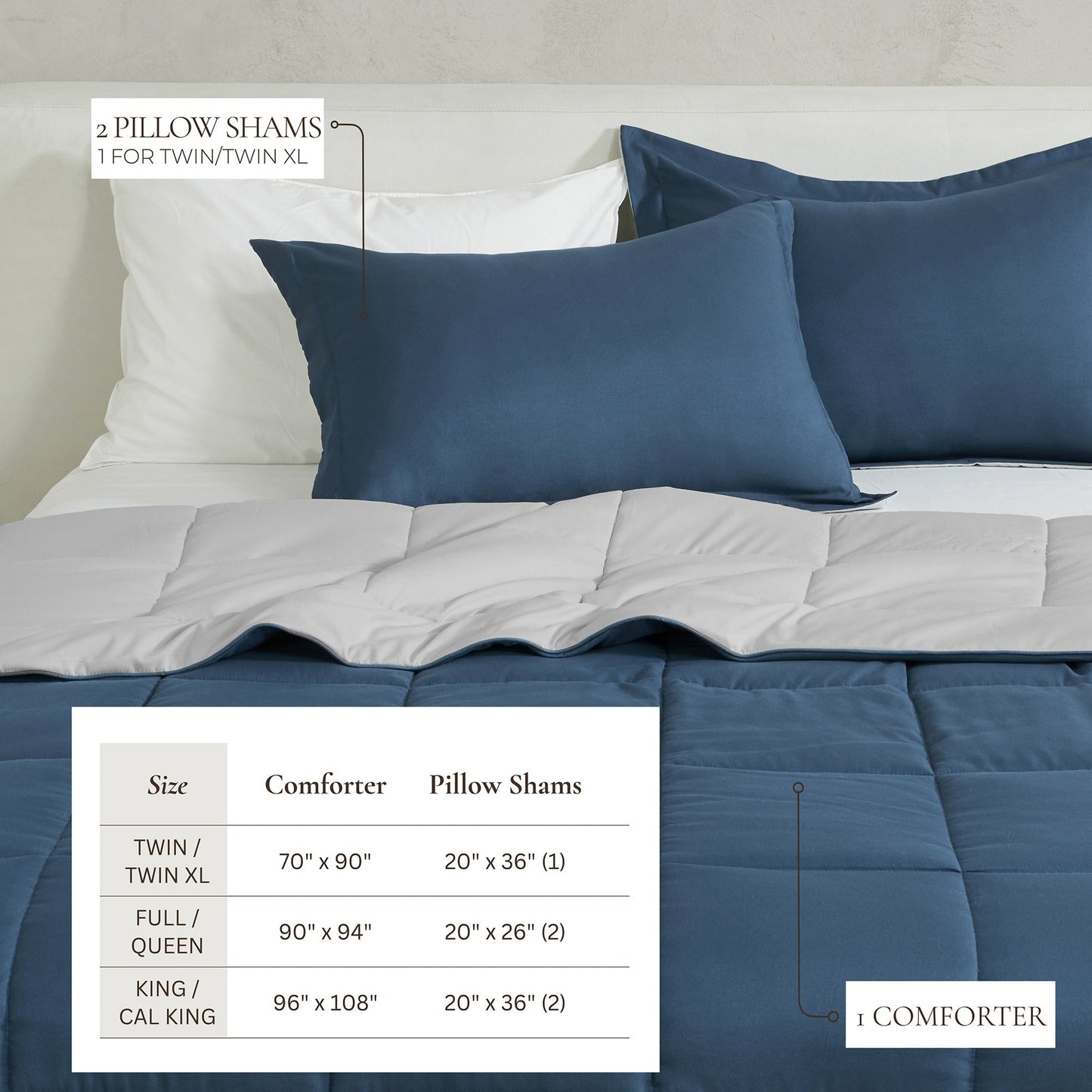 Linery & Co. All Season Down Alternative Reversible Comforter Set