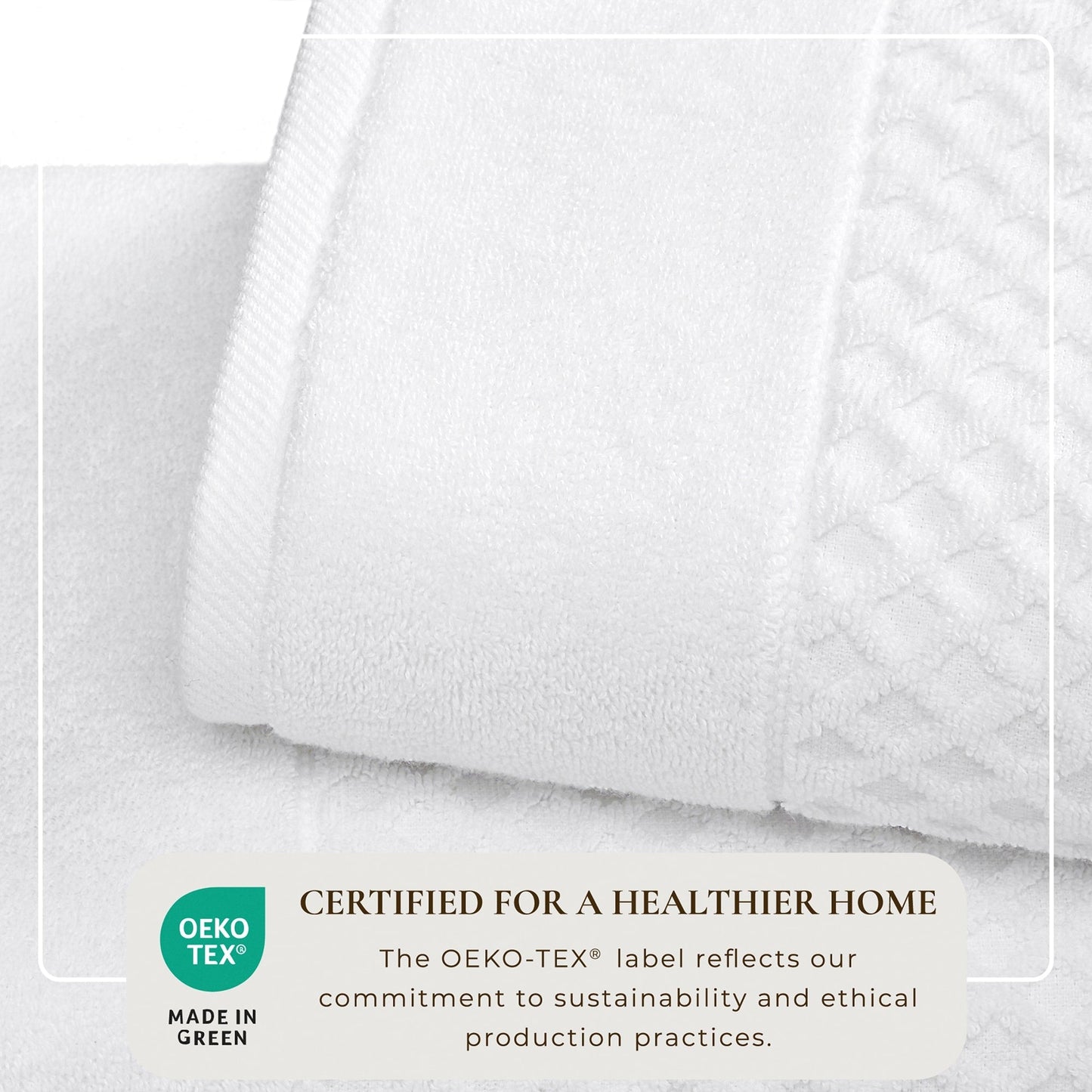 Linery & Co. Cotton Diamond Waffle Texture Bath Towels.
