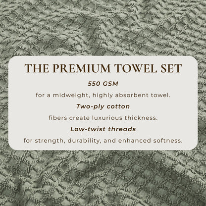 Linery & Co. Cotton Diamond Waffle Texture Bath Towels.