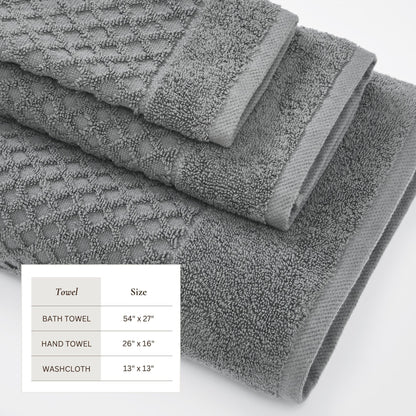 Linery & Co. Cotton Diamond Waffle Texture Bath Towels.