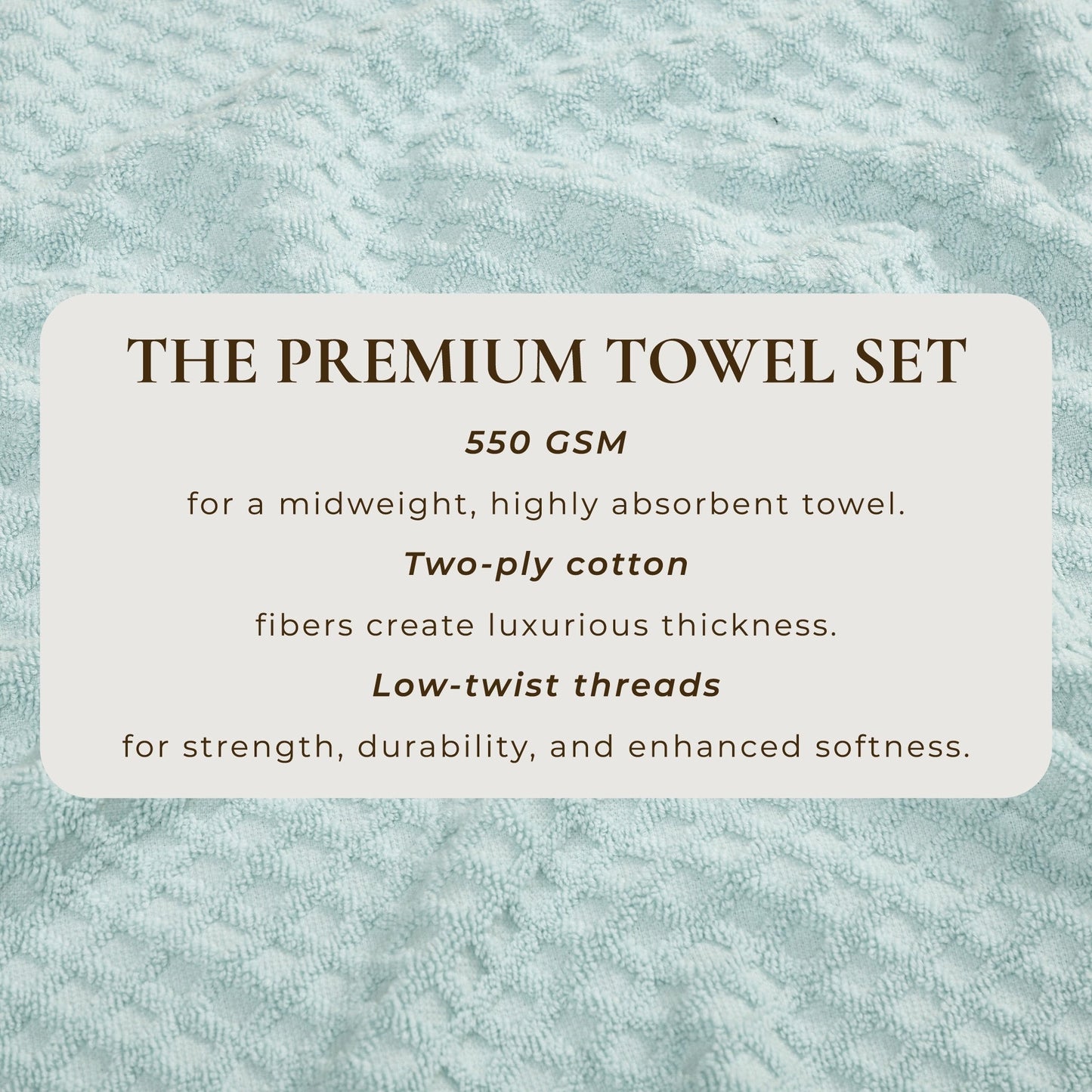 Linery & Co. Cotton Diamond Waffle Texture Bath Towels.