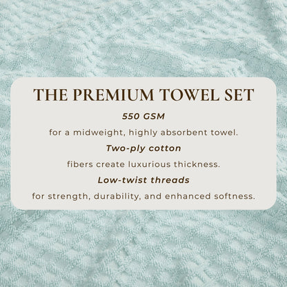 Linery & Co. Cotton Diamond Waffle Texture Bath Towels.