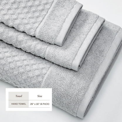 Linery & Co. Cotton Diamond Waffle Texture Bath Towels.