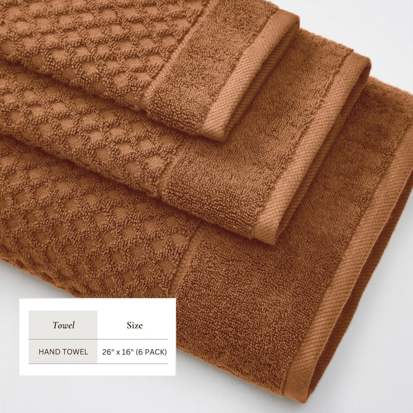 Linery & Co. Cotton Diamond Waffle Texture Bath Towels.