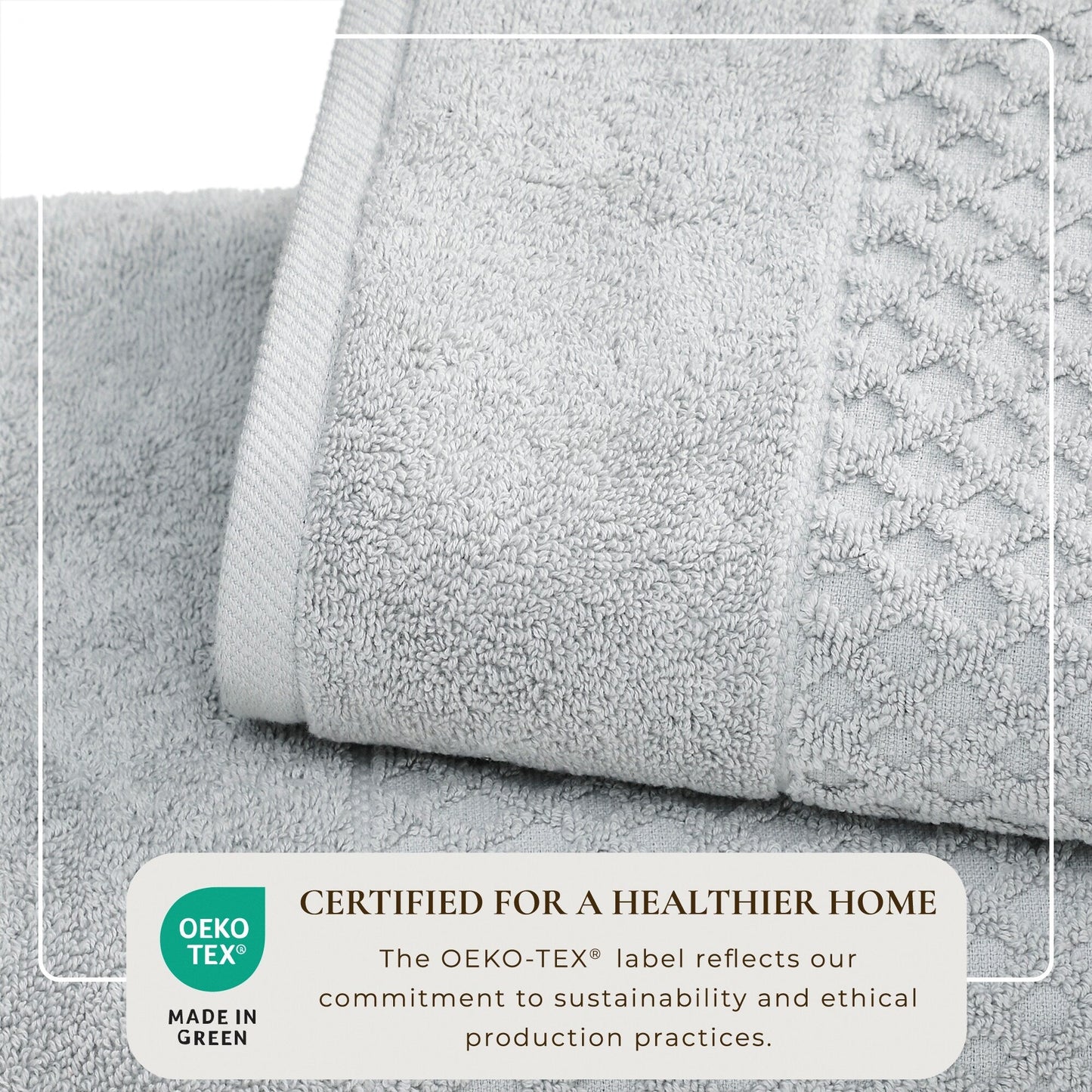 Linery & Co. Cotton Diamond Waffle Texture Bath Towels.