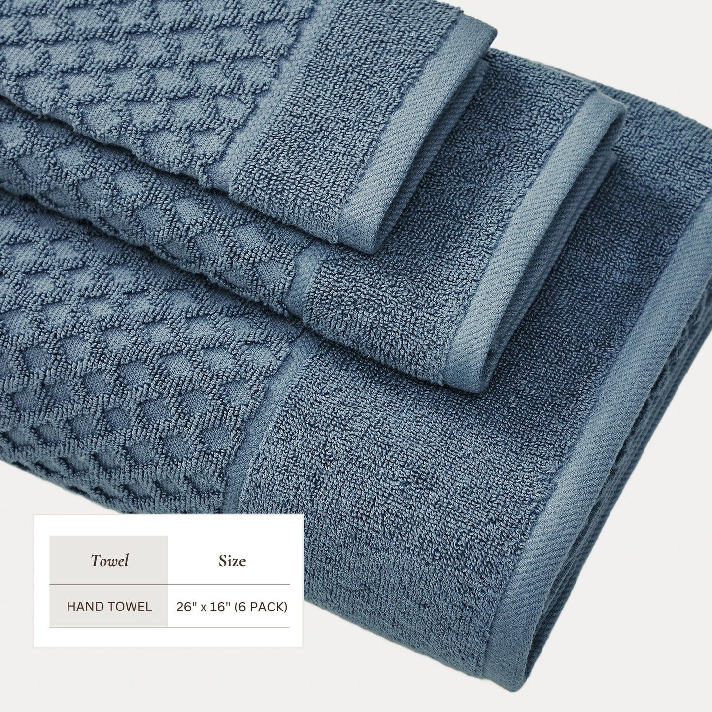 Linery & Co. Cotton Diamond Waffle Texture Bath Towels.