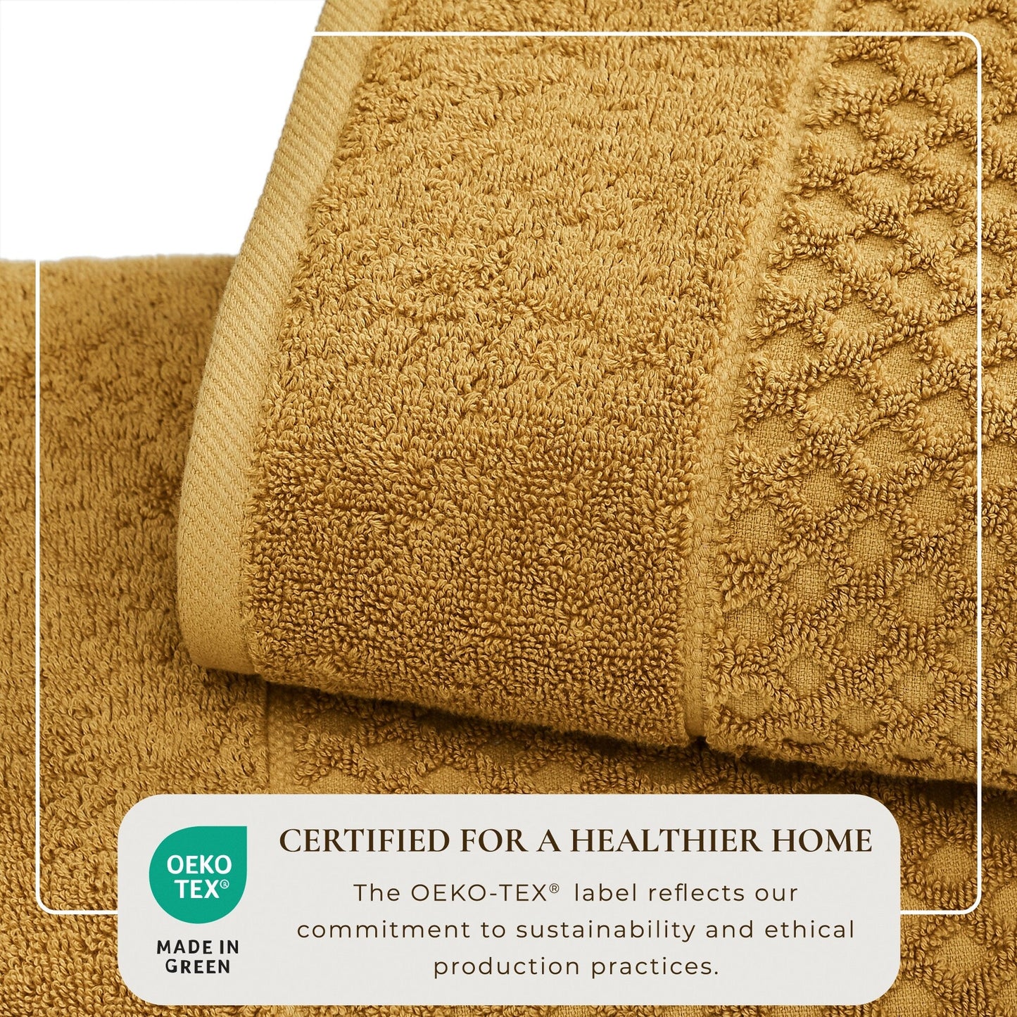 Linery & Co. Cotton Diamond Waffle Texture Bath Towels.