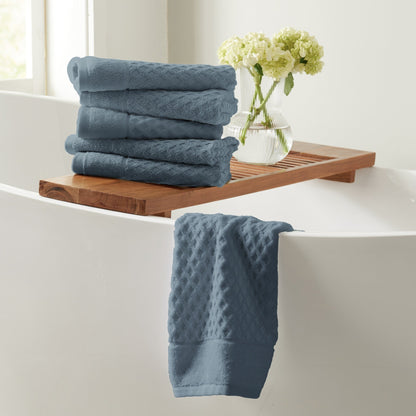 Linery & Co. Cotton Diamond Waffle Texture Bath Towels.
