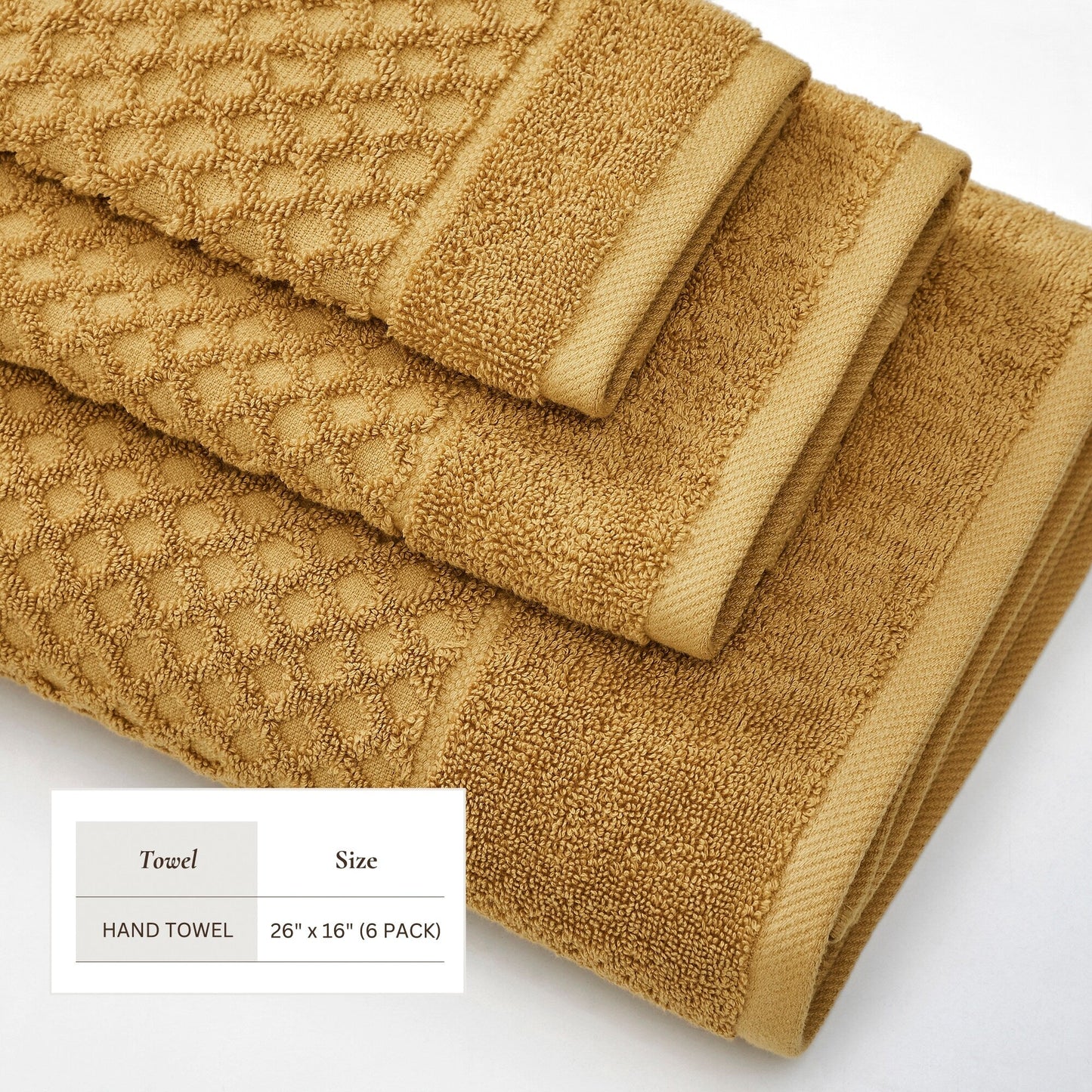 Linery & Co. Cotton Diamond Waffle Texture Bath Towels.