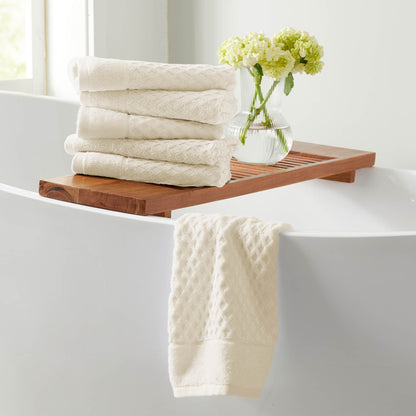 Linery & Co. Cotton Diamond Waffle Texture Bath Towels.