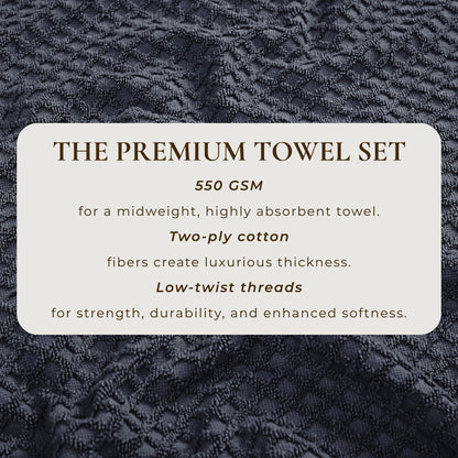 Linery & Co. Cotton Diamond Waffle Texture Bath Towels.