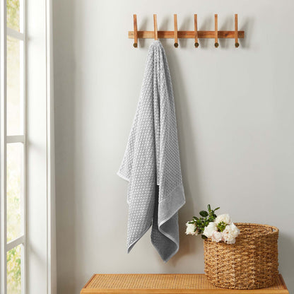 Linery & Co. Cotton Diamond Waffle Texture Bath Towels.