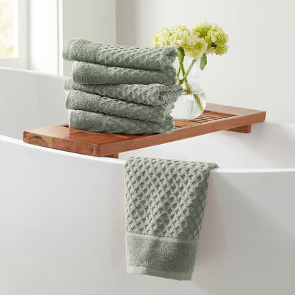 Linery & Co. Cotton Diamond Waffle Texture Bath Towels.