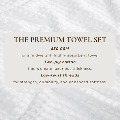 Linery & Co. Cotton Diamond Waffle Texture Bath Towels.