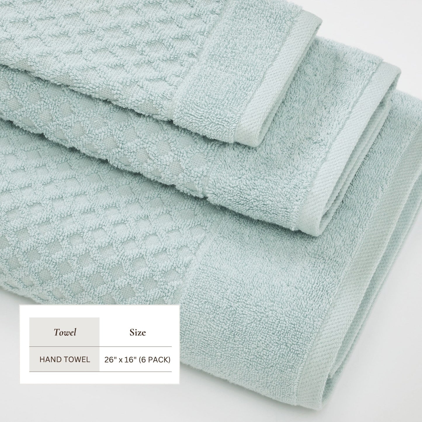 Linery & Co. Cotton Diamond Waffle Texture Bath Towels.