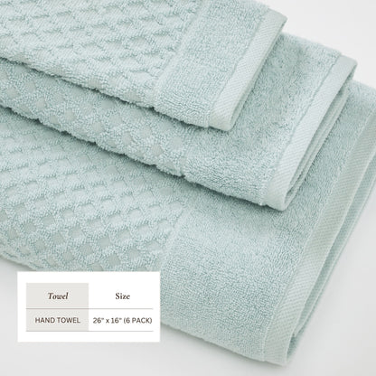 Linery & Co. Cotton Diamond Waffle Texture Bath Towels.