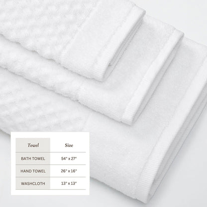Linery & Co. Cotton Diamond Waffle Texture Bath Towels.