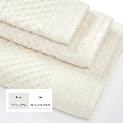 Linery & Co. Cotton Diamond Waffle Texture Bath Towels.