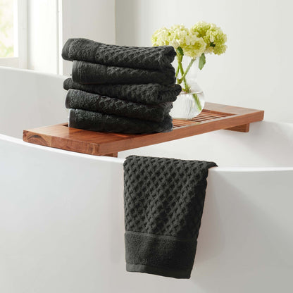 Linery & Co. Cotton Diamond Waffle Texture Bath Towels.