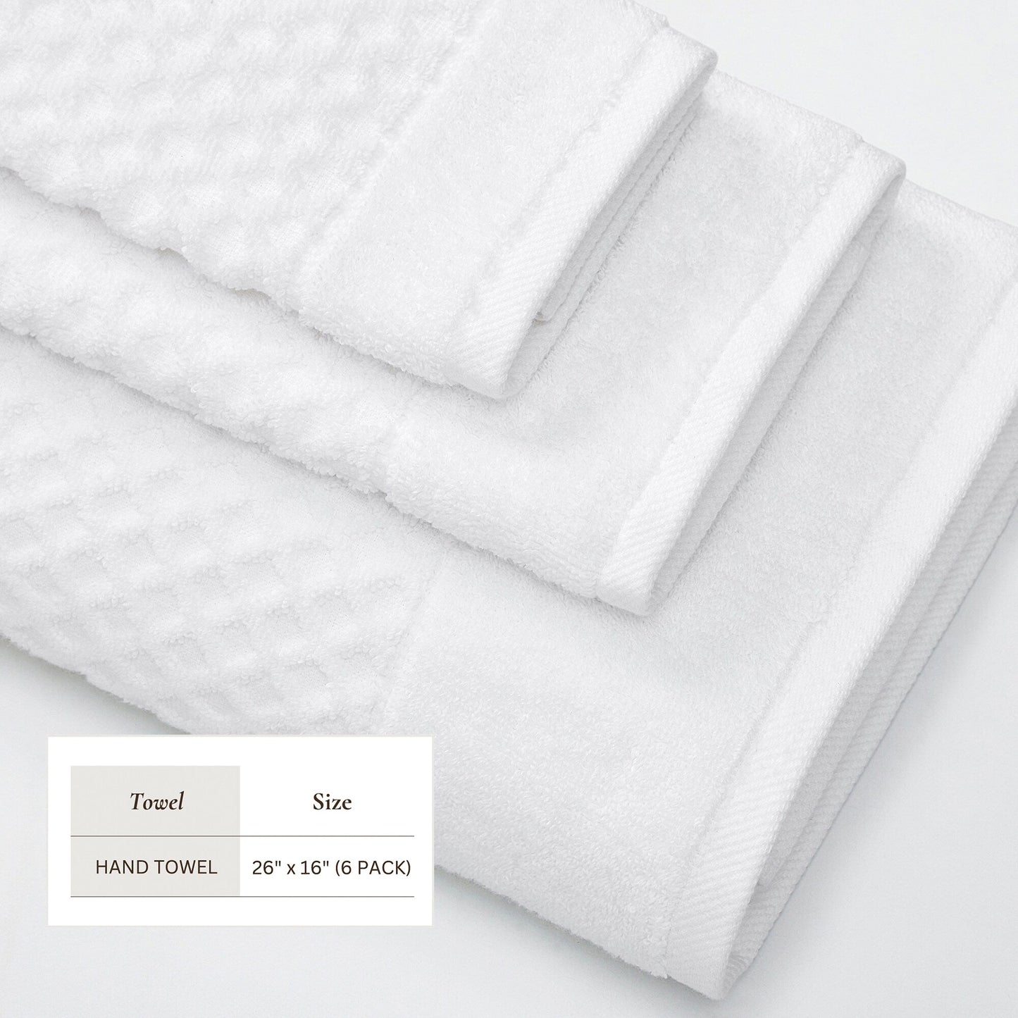 Linery & Co. Cotton Diamond Waffle Texture Bath Towels.